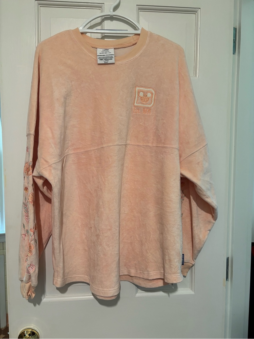 Disney Women's Long Sleeve Tee Peach Pink Pullover